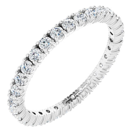 Platinum Round Lab-Grown Diamond Shared Split-Prong Eternity Band – 1.7 mm Stones