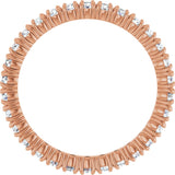 14K Gold Round Lab-Grown Diamond Shared Split-Prong Eternity Band – 2 mm Stones - Rose Gold - view 2