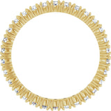 14K Gold Round Lab-Grown Diamond Shared Split-Prong Eternity Band – 2 mm Stones - Yellow Gold - view 2