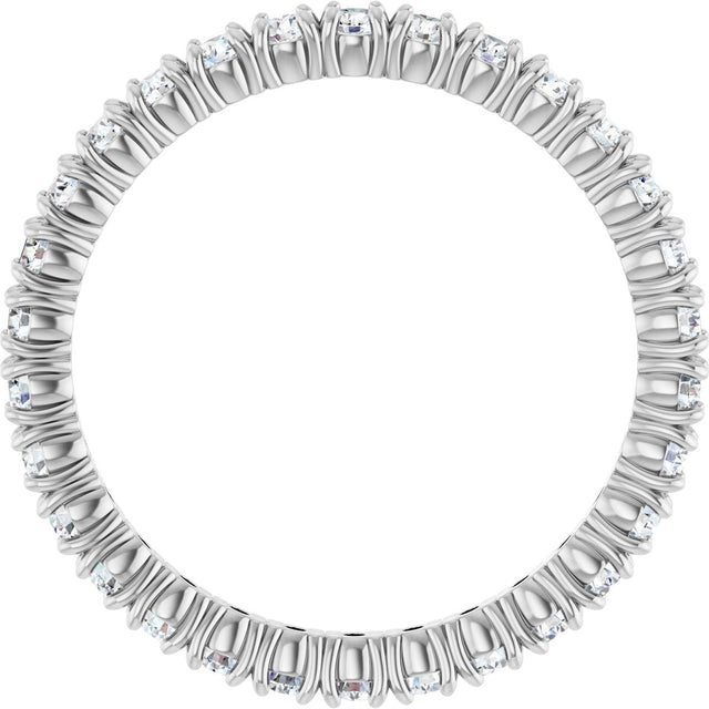 Platinum Round Lab-Grown Diamond Shared Split-Prong Eternity Band – 2 mm Stones - view 2
