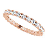 14K Gold Round Lab-Grown Diamond Shared Split-Prong Eternity Band – 2 mm Stones - Rose Gold - view 5