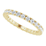 14K Gold Round Lab-Grown Diamond Shared Split-Prong Eternity Band – 2 mm Stones - Yellow Gold - view 5