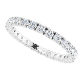 14K Gold Round Lab-Grown Diamond Shared Split-Prong Eternity Band – 2 mm Stones - White Gold - view 5