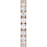 14K Gold Round Natural Diamond Shared Split-Prong Eternity Band – 2.5 mm Stones - Rose Gold - view 5