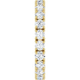 14K Gold Round Natural Diamond Shared Split-Prong Eternity Band – 2.5 mm Stones - Yellow Gold - view 4