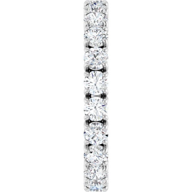 14K Gold Round Natural Diamond Shared Split-Prong Eternity Band – 2.5 mm Stones - White Gold - view 4