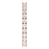 14K Gold Round Lab-Grown Diamond Shared Split-Prong Eternity Band – 2 mm Stones - Rose Gold - view 4