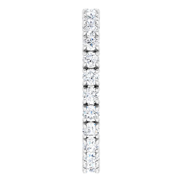 14K Gold Round Lab-Grown Diamond Shared Split-Prong Eternity Band – 2 mm Stones - White Gold - view 4
