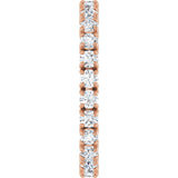 14K Gold Round Lab-Grown Diamond Shared Split-Prong Eternity Band – 2 mm Stones - Rose Gold - view 4
