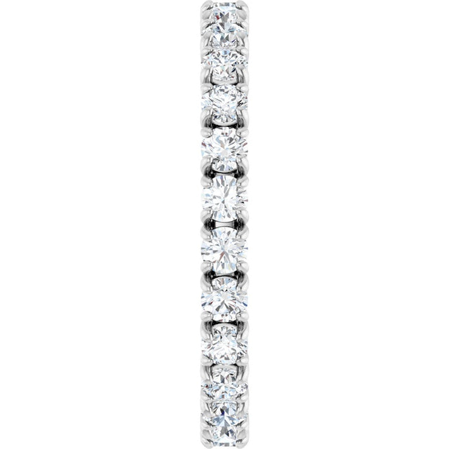 18K Gold Round Natural Diamond Shared Split-Prong Eternity Band – 2 mm Stones - White Gold - view 5