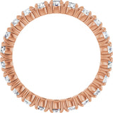 14K Gold Round Natural Diamond Shared Split-Prong Eternity Band – 2.5 mm Stones - Rose Gold - view 2