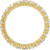 14K Gold Round Natural Diamond Shared Split-Prong Eternity Band – 2.5 mm Stones - Yellow Gold - view 2