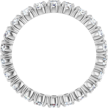 Platinum Round Natural Diamond Shared Split-Prong Eternity Band – 2.5 mm Stones - view 2