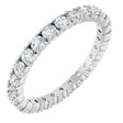 18K Gold Round Natural Diamond Shared Split-Prong Eternity Band – 2 mm Stones - White Gold