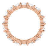 14K Gold Round Lab-Grown Diamond Shared-Prong Eternity Band – 3 mm Stones - Rose Gold - view 2