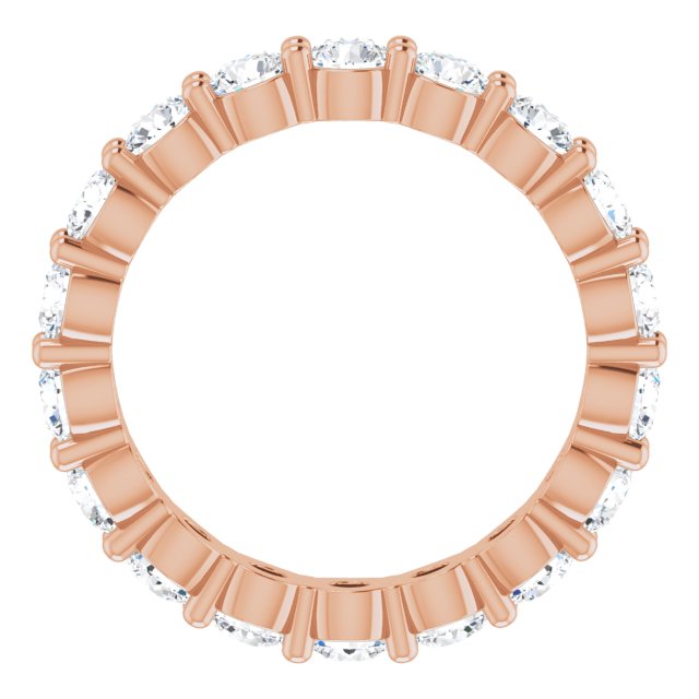 14K Gold Round Lab-Grown Diamond Shared-Prong Eternity Band – 3 mm Stones - Rose Gold - view 2