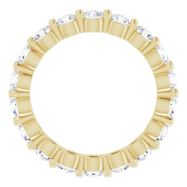 14K Gold Round Lab-Grown Diamond Shared-Prong Eternity Band – 3 mm Stones - Yellow Gold - view 2