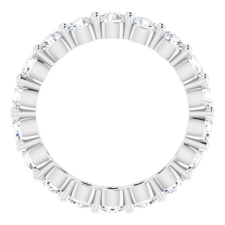 Platinum Round Lab-Grown Diamond Shared-Prong Eternity Band – 3 mm Stones - view 2