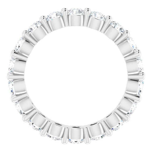 14K Gold Round Lab-Grown Diamond Shared-Prong Eternity Band – 3 mm Stones - White Gold - view 2