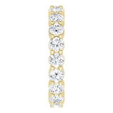 18K Gold Round Natural Diamond Shared-Prong Eternity Band – 3 mm Stones - Yellow Gold - view 4
