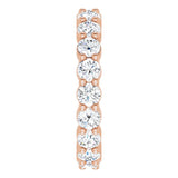 14K Gold Round Natural Diamond Shared-Prong Eternity Band – 3 mm Stones - Rose Gold - view 4