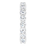 18K Gold Round Natural Diamond Shared-Prong Eternity Band – 3 mm Stones - White Gold - view 4