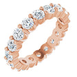 14K Gold Round Lab-Grown Diamond Shared-Prong Eternity Band – 3 mm Stones - Rose Gold