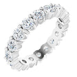 Platinum Round Lab-Grown Diamond Shared-Prong Eternity Band – 3 mm Stones