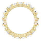 18K Gold Round Natural Diamond Shared-Prong Eternity Band – 3 mm Stones - Yellow Gold - view 2