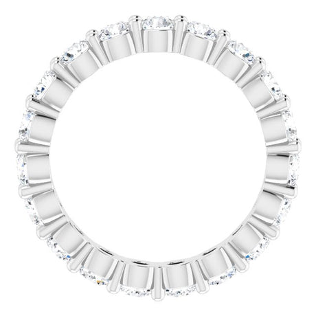 Platinum Round Natural Diamond Shared-Prong Eternity Band – 3 mm Stones - view 2