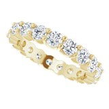 18K Gold Round Natural Diamond Shared-Prong Eternity Band – 3 mm Stones - Yellow Gold - view 5