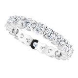 18K Gold Round Natural Diamond Shared-Prong Eternity Band – 3 mm Stones - White Gold - view 5