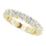 14K Gold Round Lab-Grown Diamond Shared-Prong Eternity Band – 3 mm Stones - Yellow Gold - view 5