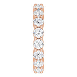 14K Gold Round Lab-Grown Diamond Shared-Prong Eternity Band – 3 mm Stones - Rose Gold - view 4
