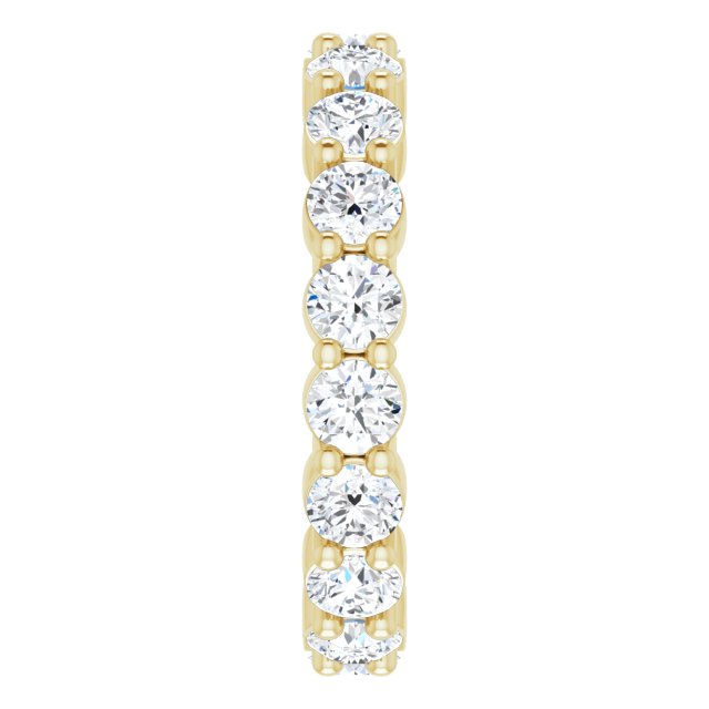 14K Gold Round Lab-Grown Diamond Shared-Prong Eternity Band – 3 mm Stones - Yellow Gold - view 4