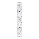 14K Gold Round Lab-Grown Diamond Shared-Prong Eternity Band – 3 mm Stones - White Gold - view 4