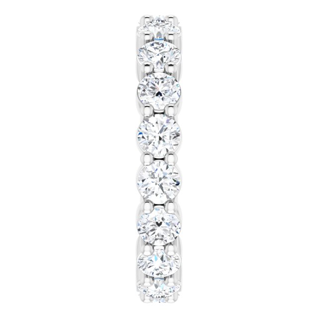Platinum Round Lab-Grown Diamond Shared-Prong Eternity Band – 3 mm Stones - view 4