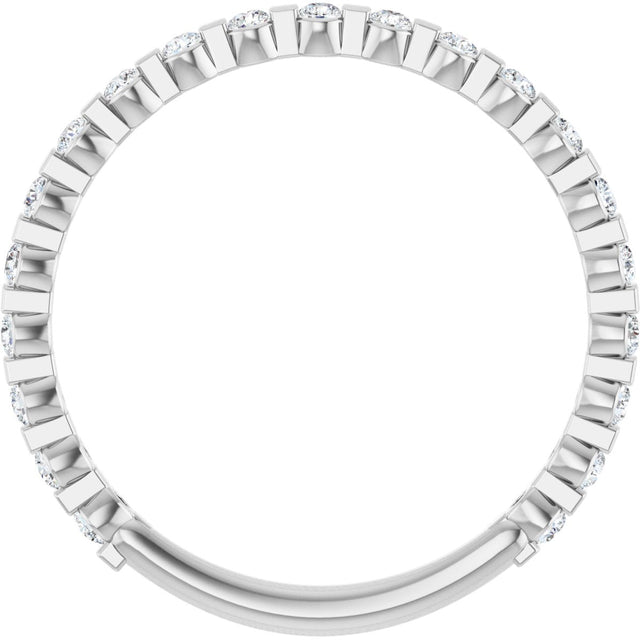 Platinum Round Natural Diamond Channel-Set Anniversary Band – 1/4–3/4 CTW - view 2