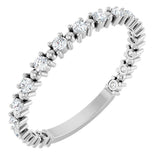 14K Gold Round Natural Diamond Beaded Anniversary Band – 1/6–3/4 CTW - White Gold