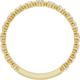 14K Gold Round Natural Diamond Beaded Anniversary Band – 1/6–3/4 CTW - Yellow Gold - view 2
