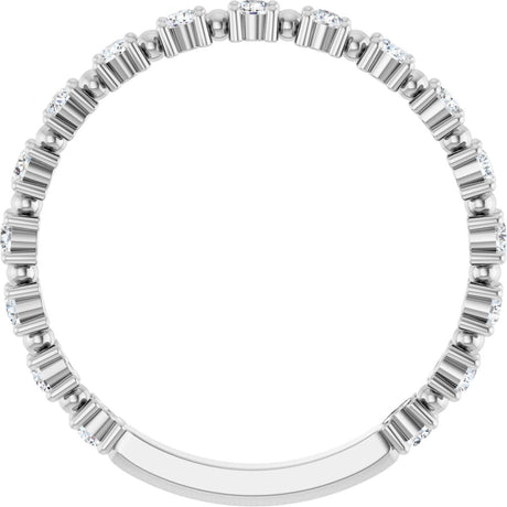 Platinum Round Lab-Grown Diamond Beaded Anniversary Band – 1/3 CTW - view 2