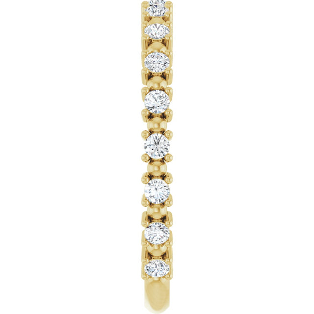 14K Gold Round Natural Diamond Beaded Anniversary Band – 1/6–3/4 CTW - Yellow Gold - view 4
