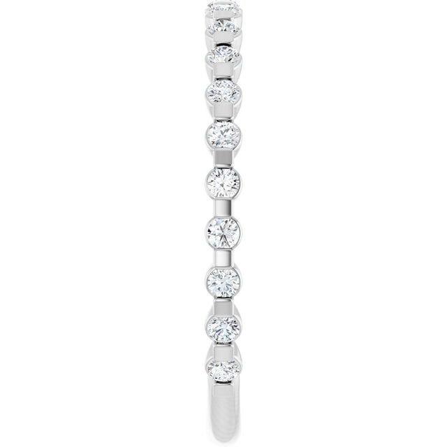 Platinum Round Natural Diamond Channel-Set Anniversary Band – 1/4–3/4 CTW - view 4