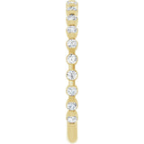 14K Gold Round Natural Diamond Channel-Set Anniversary Band – 1/4–3/4 CTW - Yellow Gold - view 4