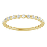 14K Gold Round Natural Diamond Channel-Set Anniversary Band – 1/4–3/4 CTW - Yellow Gold - view 3