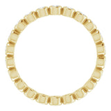 14K Gold Round Natural Diamond Eternity Band – 1.5 mm Stones - Yellow Gold - view 2