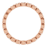 14K Gold Round Natural Diamond Eternity Band – 1.5 mm Stones - Rose Gold - view 2