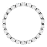 14K Gold Round Natural Diamond Eternity Band – 1.5 mm Stones - White Gold - view 2