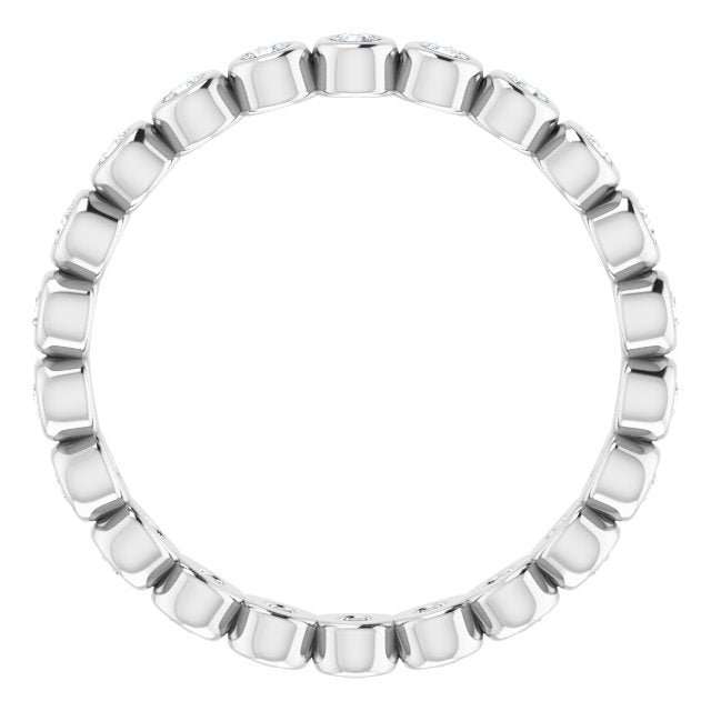 Platinum Round Natural Diamond Eternity Band – 1.5 mm Stones - view 2