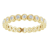 14K Gold Round Natural Diamond Eternity Band – 1.5 mm Stones - Yellow Gold - view 3